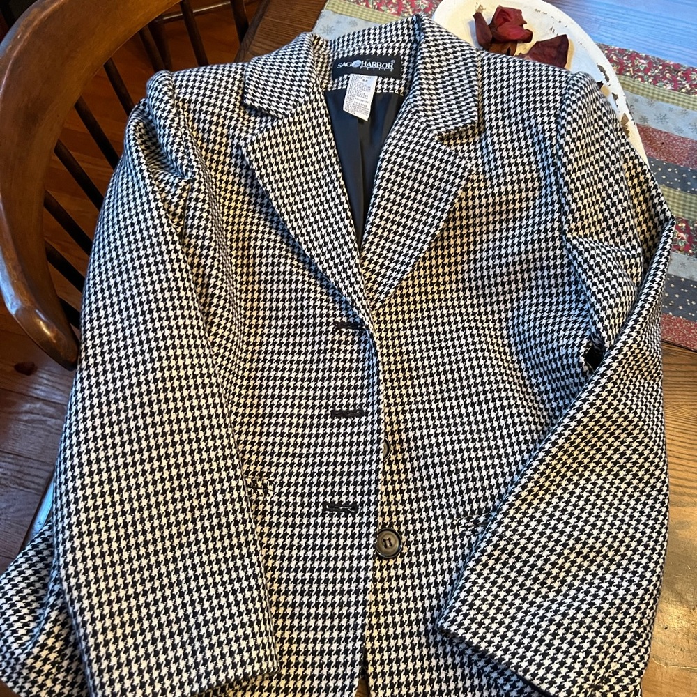 Herringbone tweed blazer-petite 6 Sage Harbor